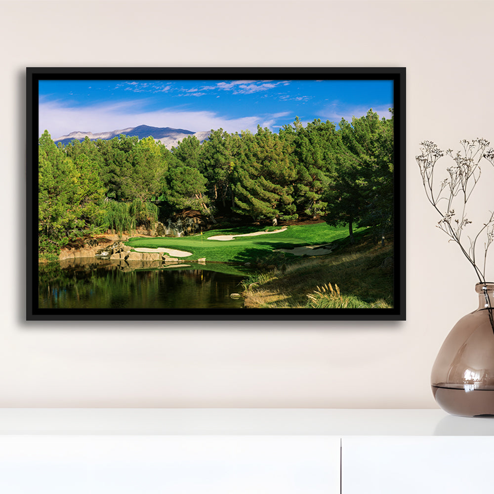 Shadow Creek Golf Club, Hole 17, North Las Vegas, Nevada, Floating Framed Canvas Print Wall Art