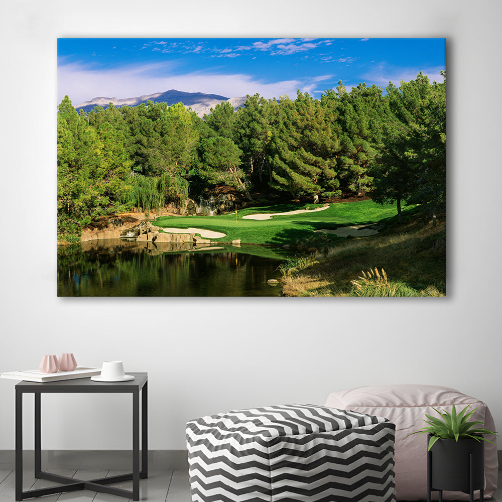 Shadow Creek Golf Club, Hole 17, North Las Vegas, Nevada, Golf Art Print,Gifts Golf Lover