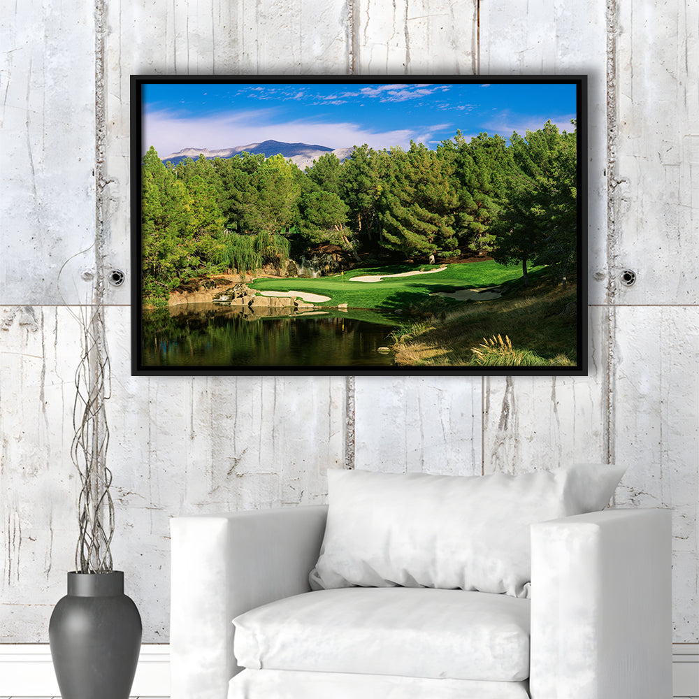 Shadow Creek Golf Club, Hole 17, North Las Vegas, Nevada, Floating Framed Canvas Print Wall Art