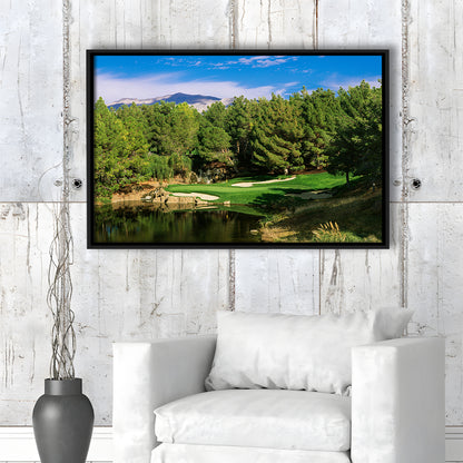 Shadow Creek Golf Club, Hole 17, North Las Vegas, Nevada, Floating Framed Canvas Print Wall Art