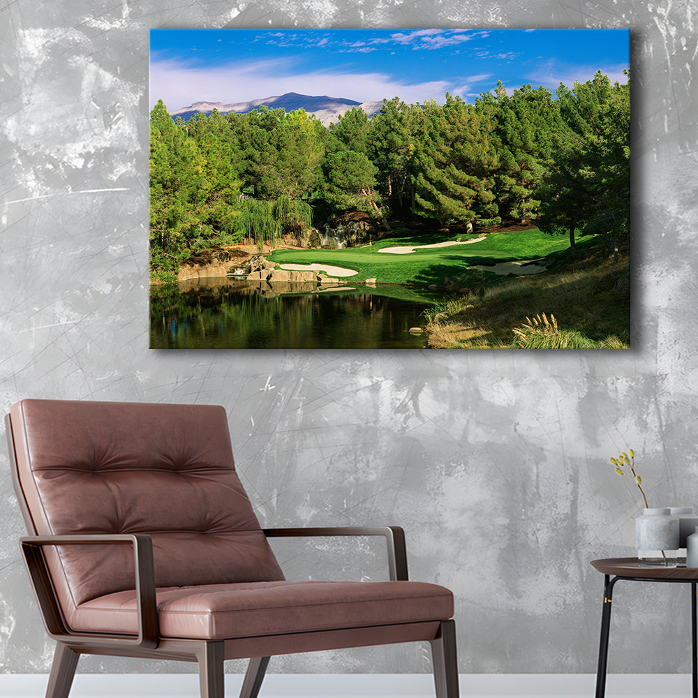 Shadow Creek Golf Club, Hole 17, North Las Vegas, Nevada, Golf Art Print,Gifts Golf Lover