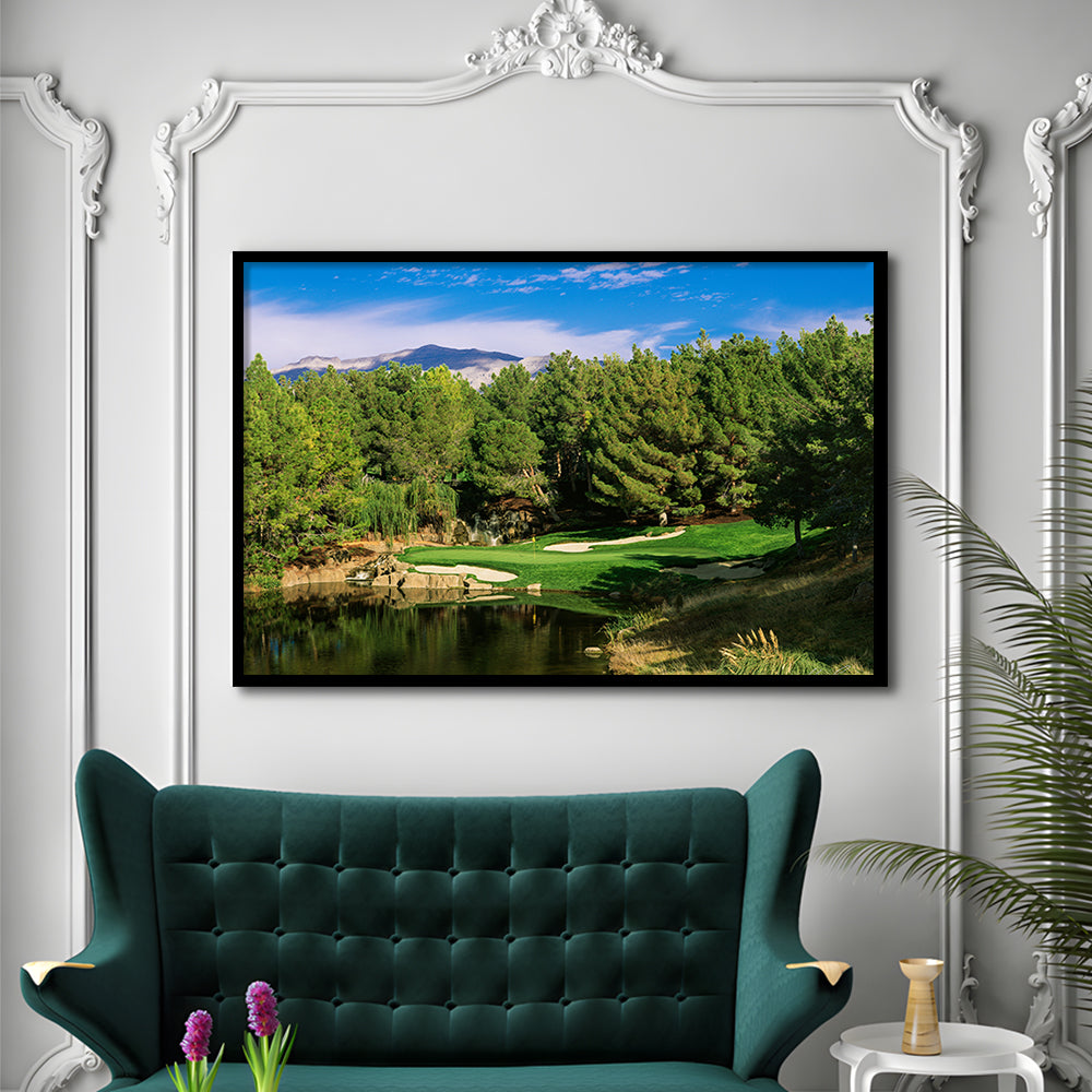 Shadow Creek Golf Club, Hole 17, North Las Vegas, Nevada, Framed Art Print Wall Decor, Picture Framed