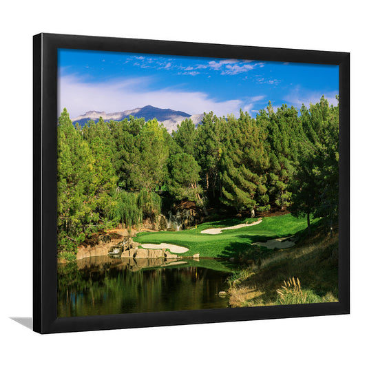 Shadow Creek Golf Club, Hole 17, North Las Vegas, Nevada, Framed Art Print Wall Decor, Picture Framed