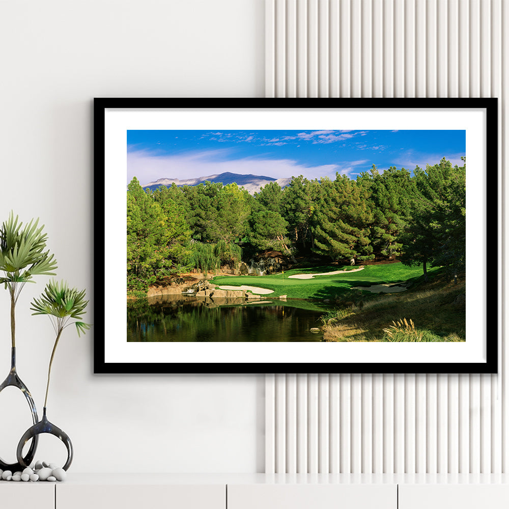 Shadow Creek Golf Club, Hole 17, North Las Vegas, Nevada, Goft Art Print, Framed Art Print White Border Wall Decor