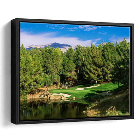 Shadow Creek Golf Club, Hole 17, North Las Vegas, Nevada, Floating Framed Canvas Print Wall Art