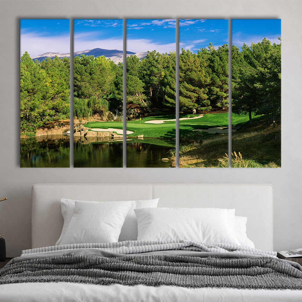 Shadow Creek Golf Club, Hole 17, North Las Vegas, Nevada, Golf Art Print, Extra Large Canvas Print Wall Art