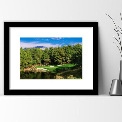 Shadow Creek Golf Club, Hole 17, North Las Vegas, Nevada, Goft Art Print, Framed Art Print White Border Wall Decor