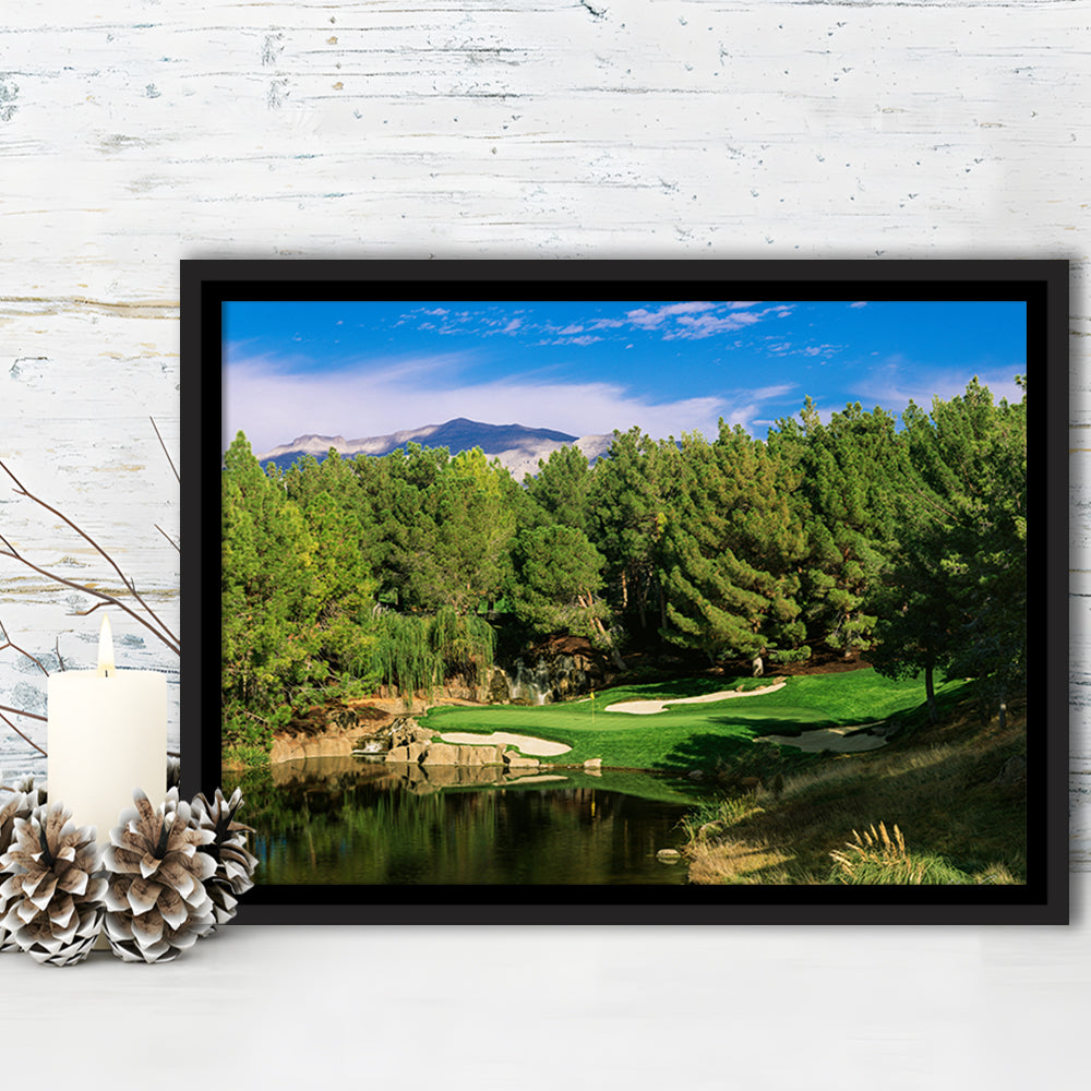 Shadow Creek Golf Club, Hole 17, North Las Vegas, Nevada, Floating Framed Canvas Print Wall Art