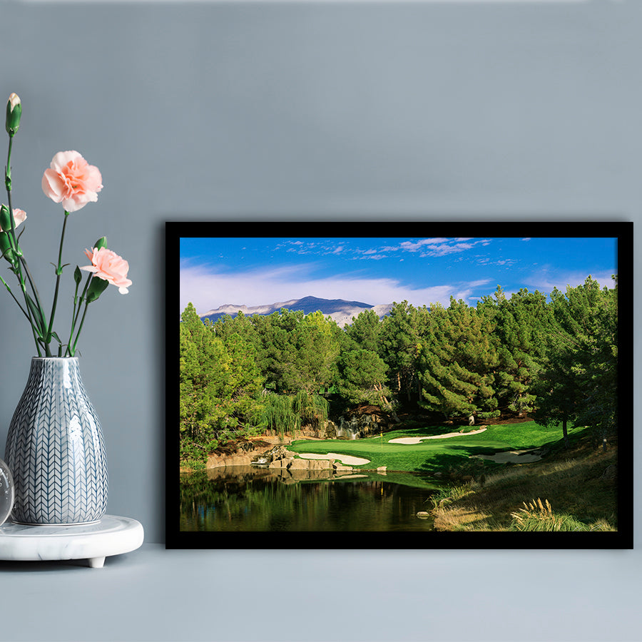 Shadow Creek Golf Club, Hole 17, North Las Vegas, Nevada, Framed Art Print Wall Decor, Picture Framed