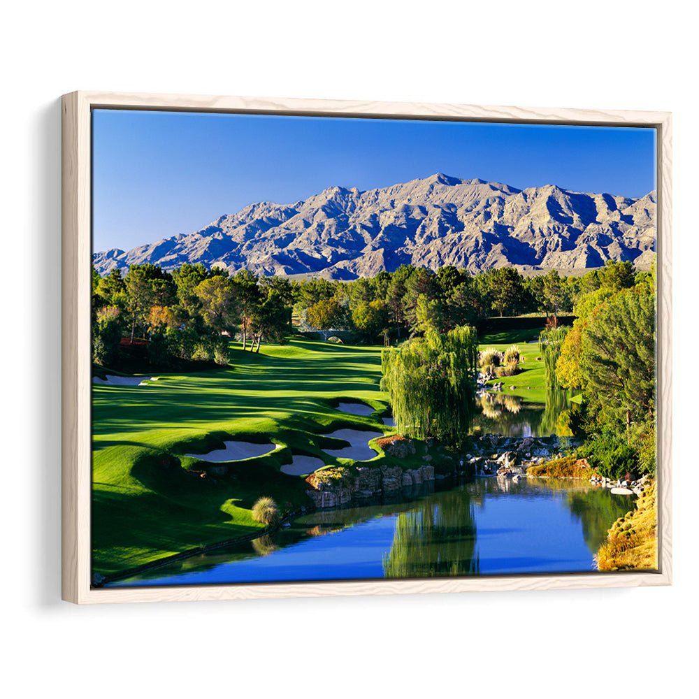 Shadow Creek Golf Club Hole 18, North Las Vegas, Nevada, Floating Framed Canvas Print Wall Art