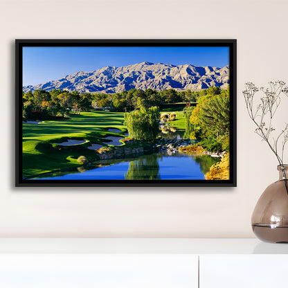 Shadow Creek Golf Club Hole 18, North Las Vegas, Nevada, Floating Framed Canvas Print Wall Art