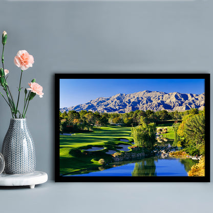 Shadow Creek Golf Club Hole 18, North Las Vegas, Nevada, Framed Art Print Wall Decor, Picture Framed