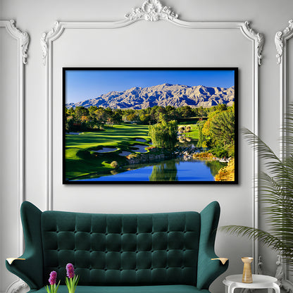 Shadow Creek Golf Club Hole 18, North Las Vegas, Nevada, Framed Art Print Wall Decor, Picture Framed