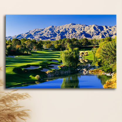 Shadow Creek Golf Club Hole 18, North Las Vegas, Nevada, Golf Art Print,Gifts Golf Lover