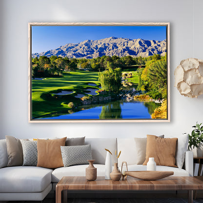 Shadow Creek Golf Club Hole 18, North Las Vegas, Nevada, Floating Framed Canvas Print Wall Art