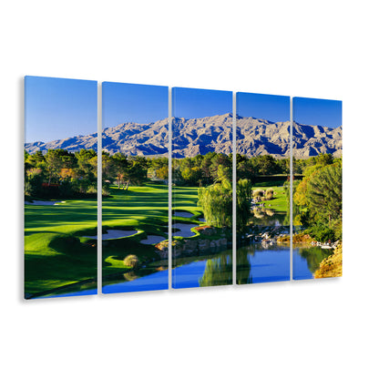 Shadow Creek Golf Club Hole 18, North Las Vegas, Nevada, Golf Art Print, Extra Large Canvas Print Wall Art