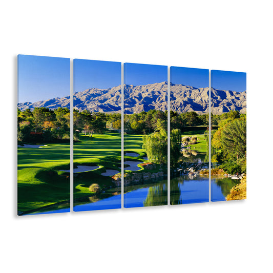 Shadow Creek Golf Club Hole 18, North Las Vegas, Nevada, Golf Art Print, Extra Large Canvas Print Wall Art