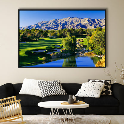Shadow Creek Golf Club Hole 18, North Las Vegas, Nevada, Floating Framed Canvas Print Wall Art