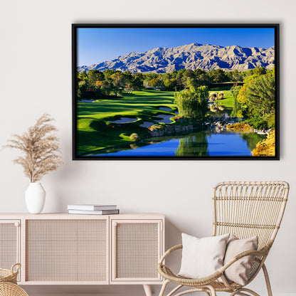 Shadow Creek Golf Club Hole 18, North Las Vegas, Nevada, Floating Framed Canvas Print Wall Art