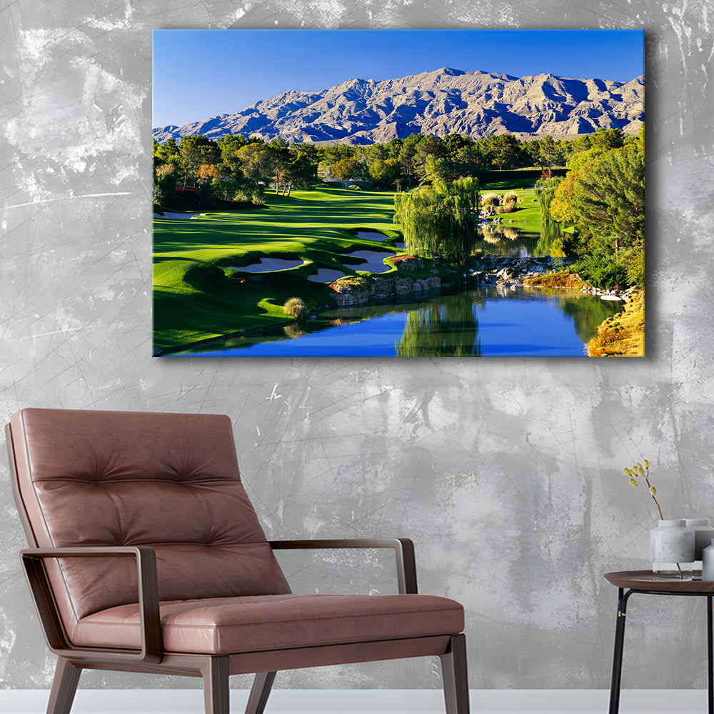 Shadow Creek Golf Club Hole 18, North Las Vegas, Nevada, Golf Art Print,Gifts Golf Lover