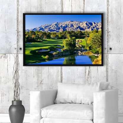 Shadow Creek Golf Club Hole 18, North Las Vegas, Nevada, Floating Framed Canvas Print Wall Art