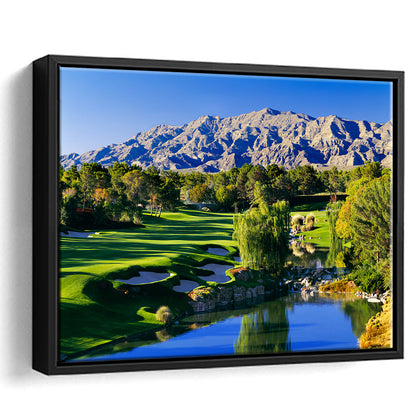 Shadow Creek Golf Club Hole 18, North Las Vegas, Nevada, Floating Framed Canvas Print Wall Art
