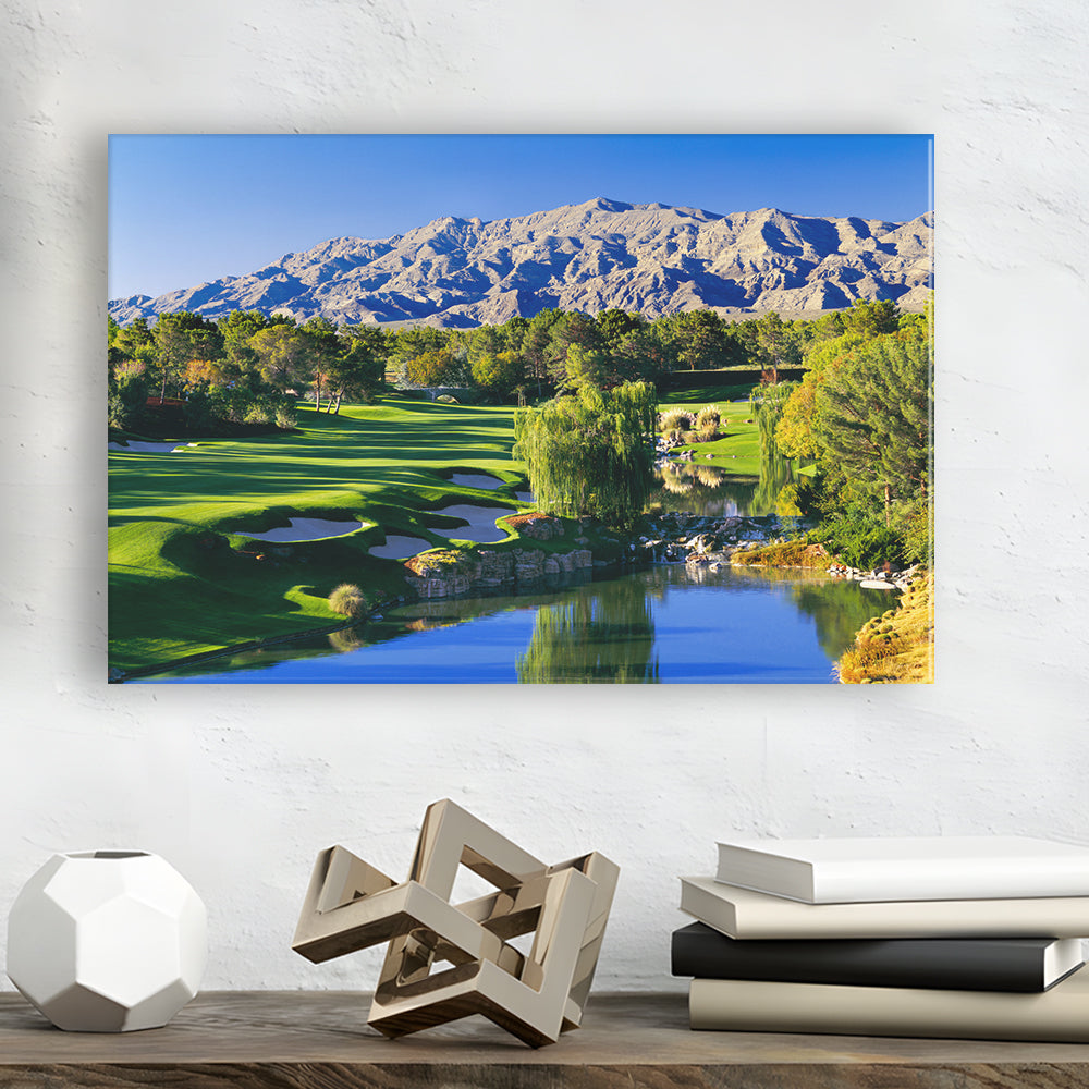 Shadow Creek Golf Club Hole 18, North Las Vegas, Nevada, Golf Art Print,Gifts Golf Lover