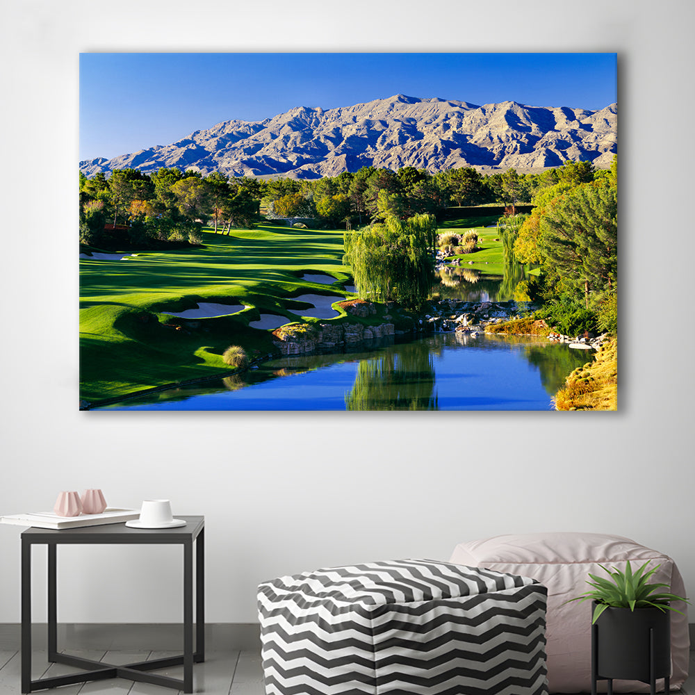 Shadow Creek Golf Club Hole 18, North Las Vegas, Nevada, Golf Art Print,Gifts Golf Lover