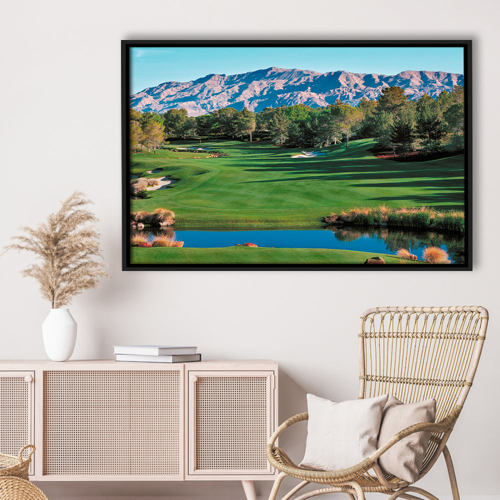 Shadow Creek Golf Course Hole 9 North Las Vegas, Floating Framed Canvas Print Wall Art