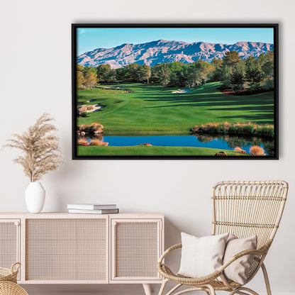 Shadow Creek Golf Course Hole 9 North Las Vegas, Floating Framed Canvas Print Wall Art
