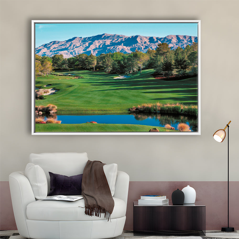 Shadow Creek Golf Course Hole 9 North Las Vegas, Floating Framed Canvas Print Wall Art