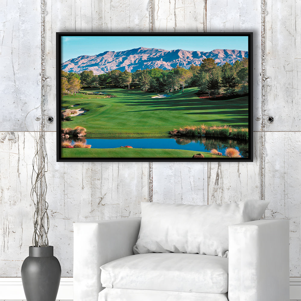 Shadow Creek Golf Course Hole 9 North Las Vegas, Floating Framed Canvas Print Wall Art
