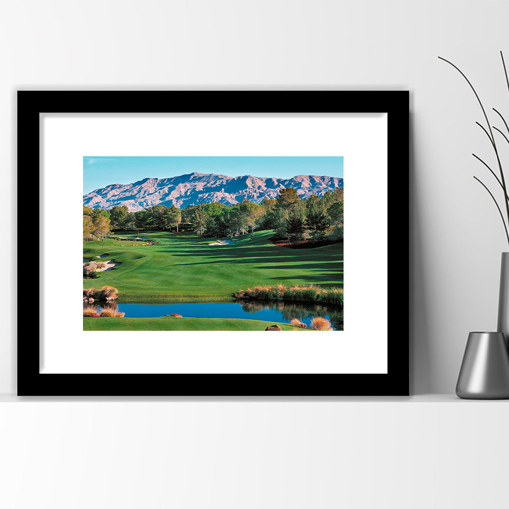 Shadow Creek Golf Course Hole 9 North Las Vegas, Goft Art Print, Framed Art Print White Border Wall Decor