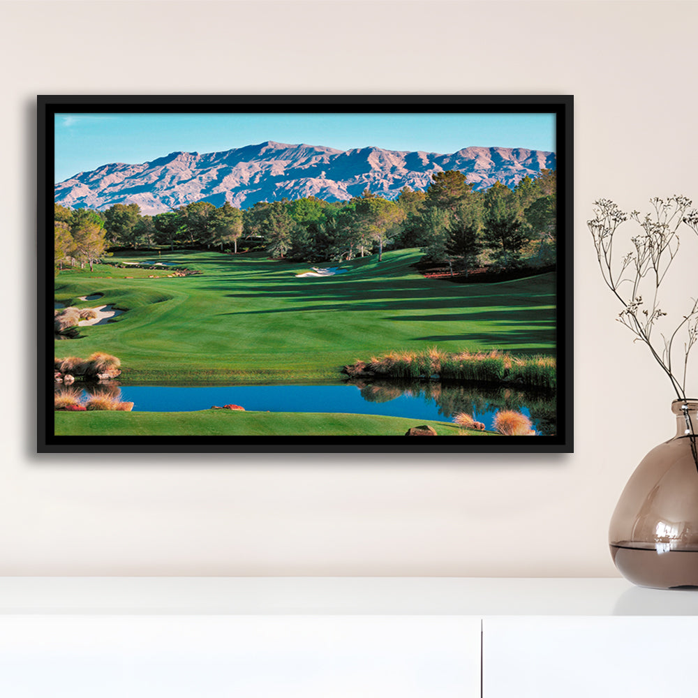 Shadow Creek Golf Course Hole 9 North Las Vegas, Floating Framed Canvas Print Wall Art