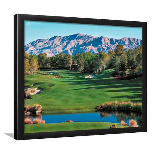 Shadow Creek Golf Course Hole 9 North Las Vegas, Framed Art Print Wall Decor, Picture Framed