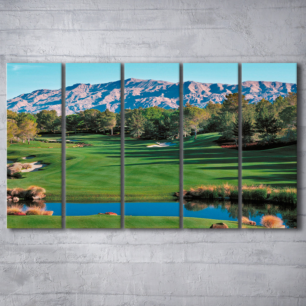 Shadow Creek Golf Course Hole 9 North Las Vegas, Golf Art Print, Extra Large Canvas Print Wall Art