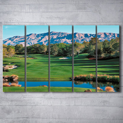 Shadow Creek Golf Course Hole 9 North Las Vegas, Golf Art Print, Extra Large Canvas Print Wall Art