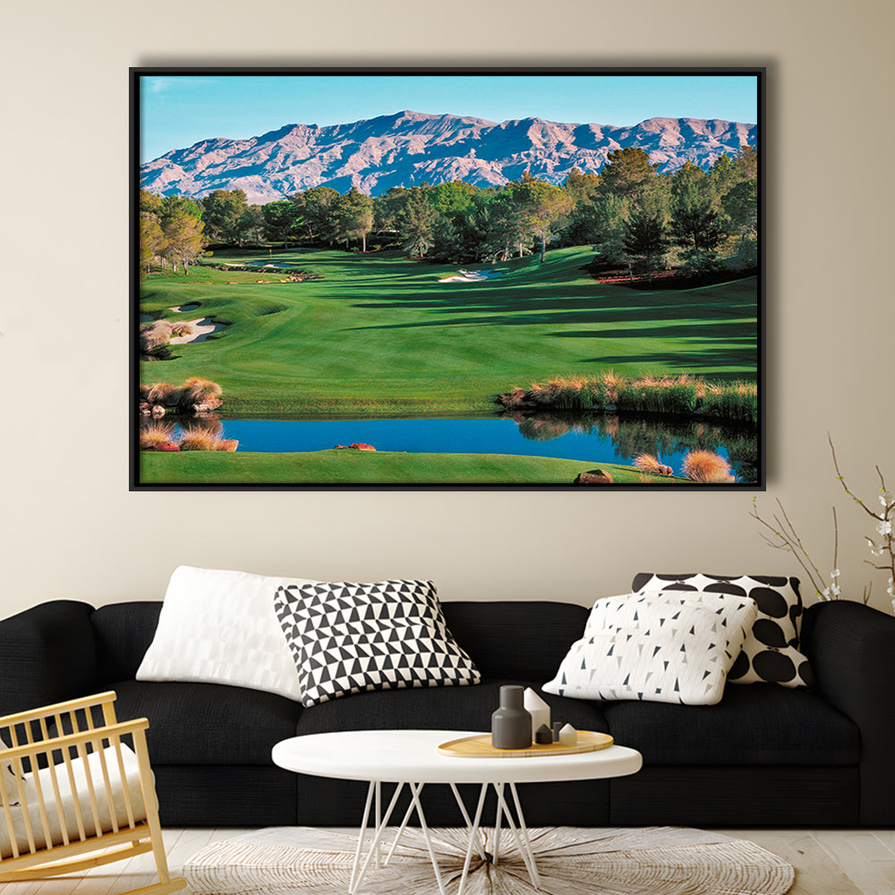 Shadow Creek Golf Course Hole 9 North Las Vegas, Floating Framed Canvas Print Wall Art