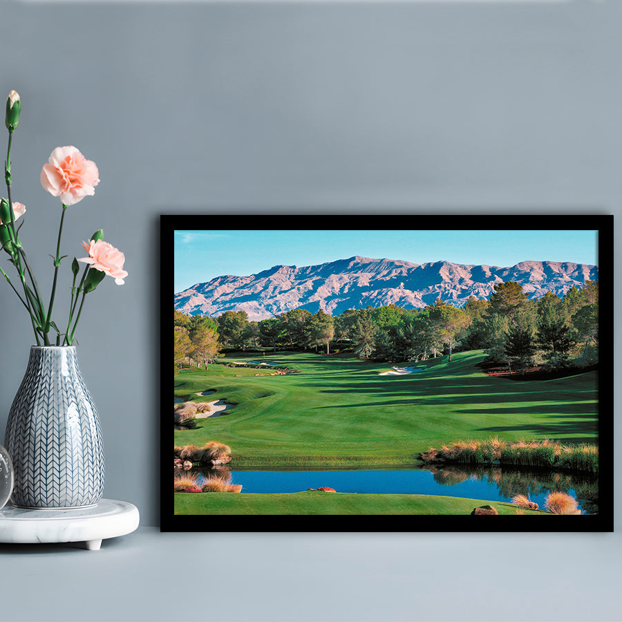Shadow Creek Golf Course Hole 9 North Las Vegas, Framed Art Print Wall Decor, Picture Framed