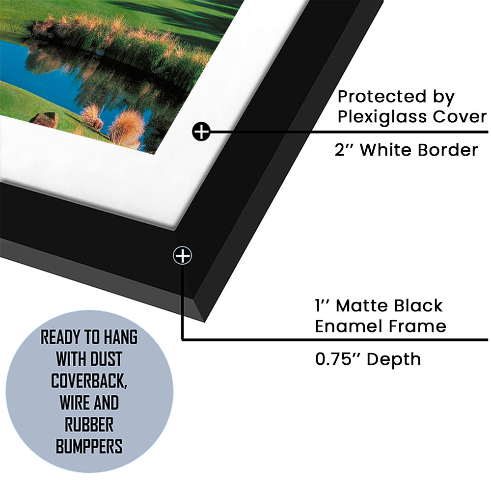 Shadow Creek Golf Course Hole 9 North Las Vegas, Goft Art Print, Framed Art Print White Border Wall Decor