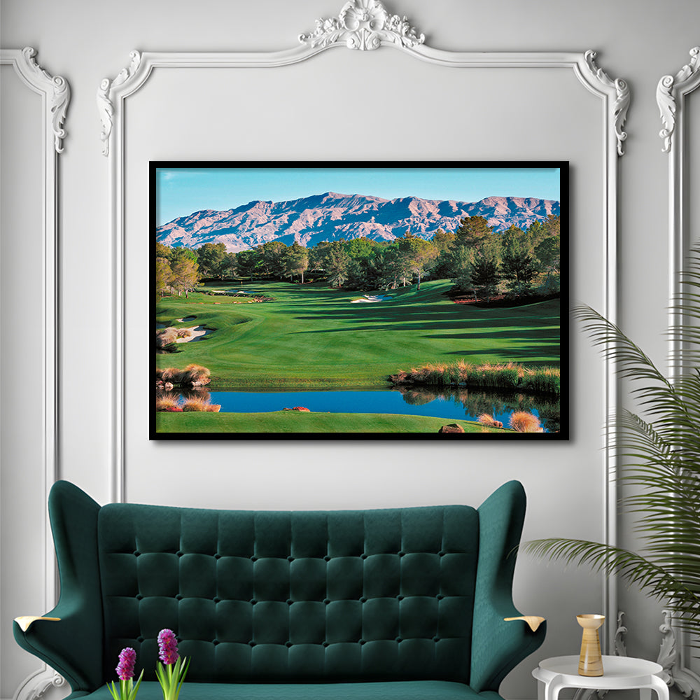 Shadow Creek Golf Course Hole 9 North Las Vegas, Framed Art Print Wall Decor, Picture Framed