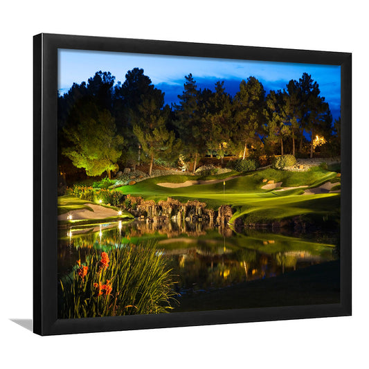 Shadow Creek Golf Course Light Night, Framed Art Print Wall Decor, Picture Framed