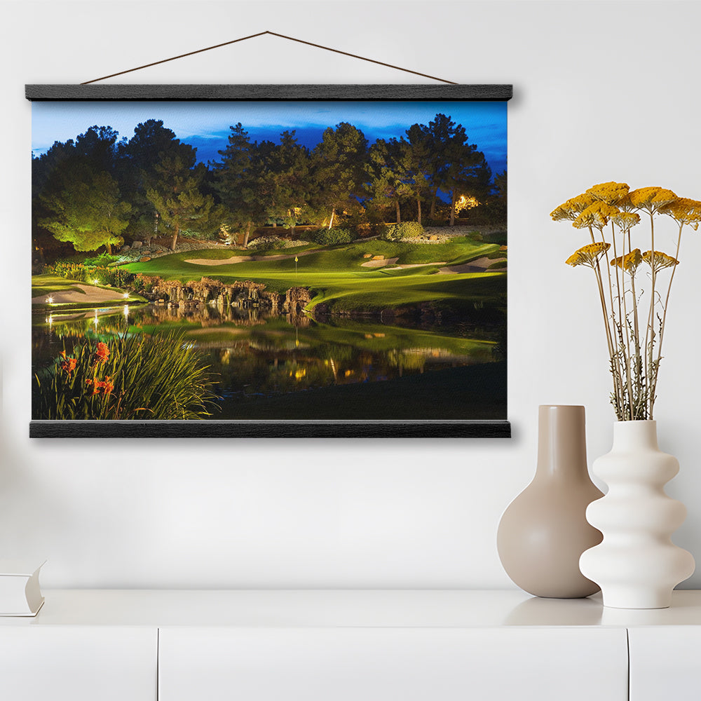 Shadow Creek Golf Course Light Night, Golf Art Print, Hanging Canvas Print Wall Art