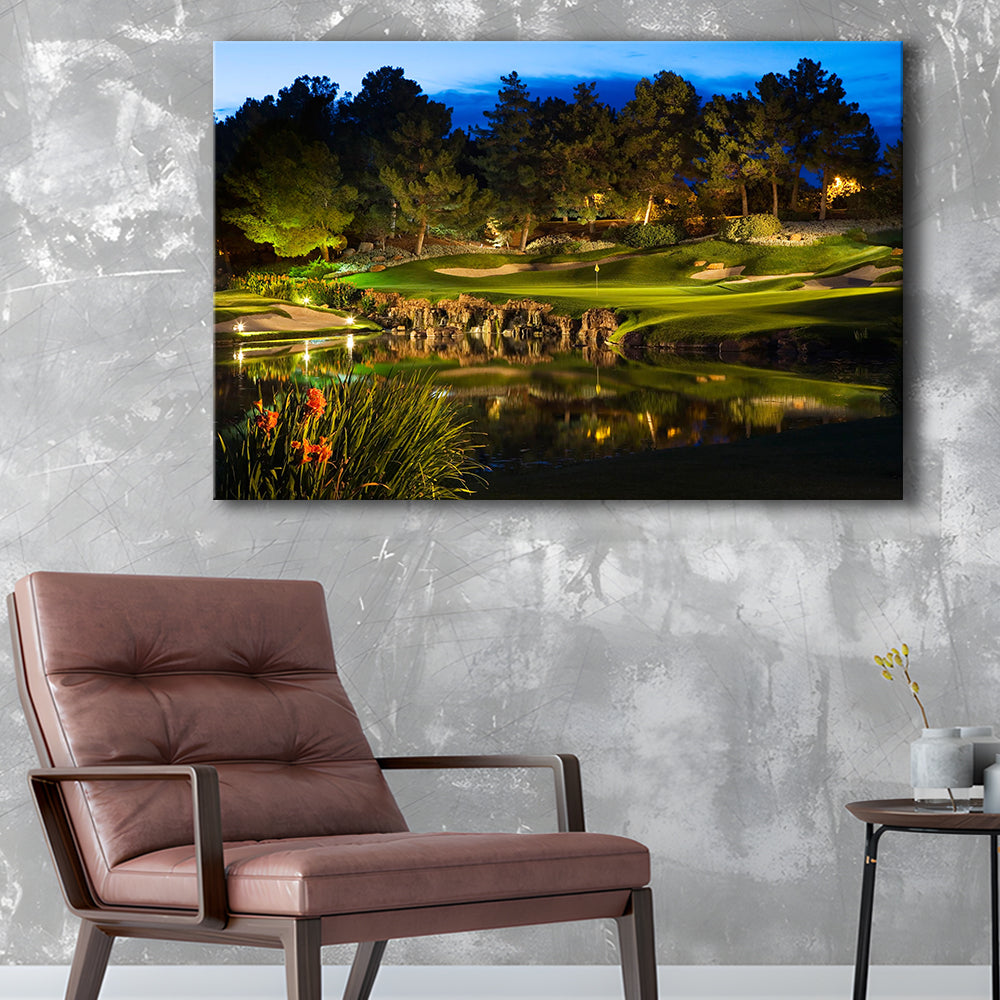 Shadow Creek Golf Course Light Night, Golf Art Print,Gifts Golf Lover