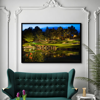 Shadow Creek Golf Course Light Night, Framed Art Print Wall Decor, Picture Framed