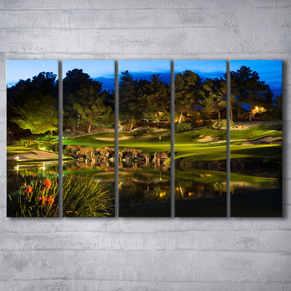 Shadow Creek Golf Course Light Night, Golf Art Print, Extra Large Canvas Print Wall Art