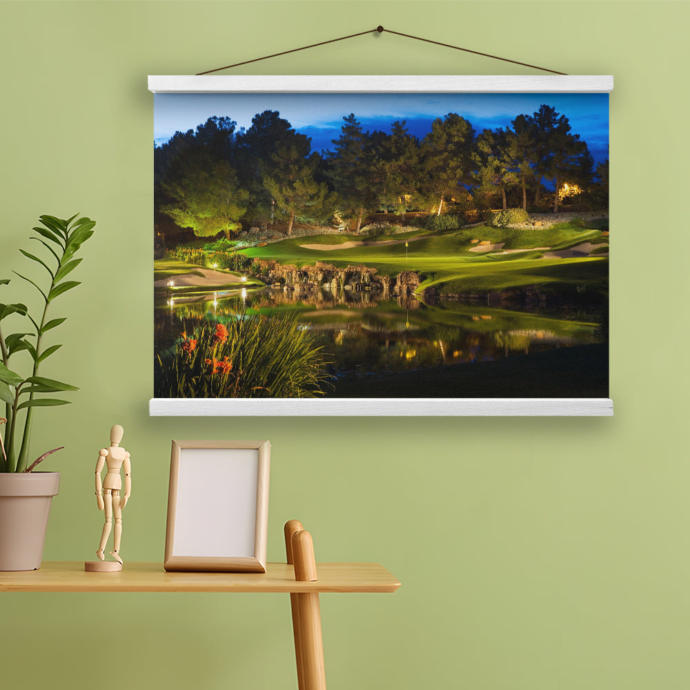 Shadow Creek Golf Course Light Night, Golf Art Print, Hanging Canvas Print Wall Art