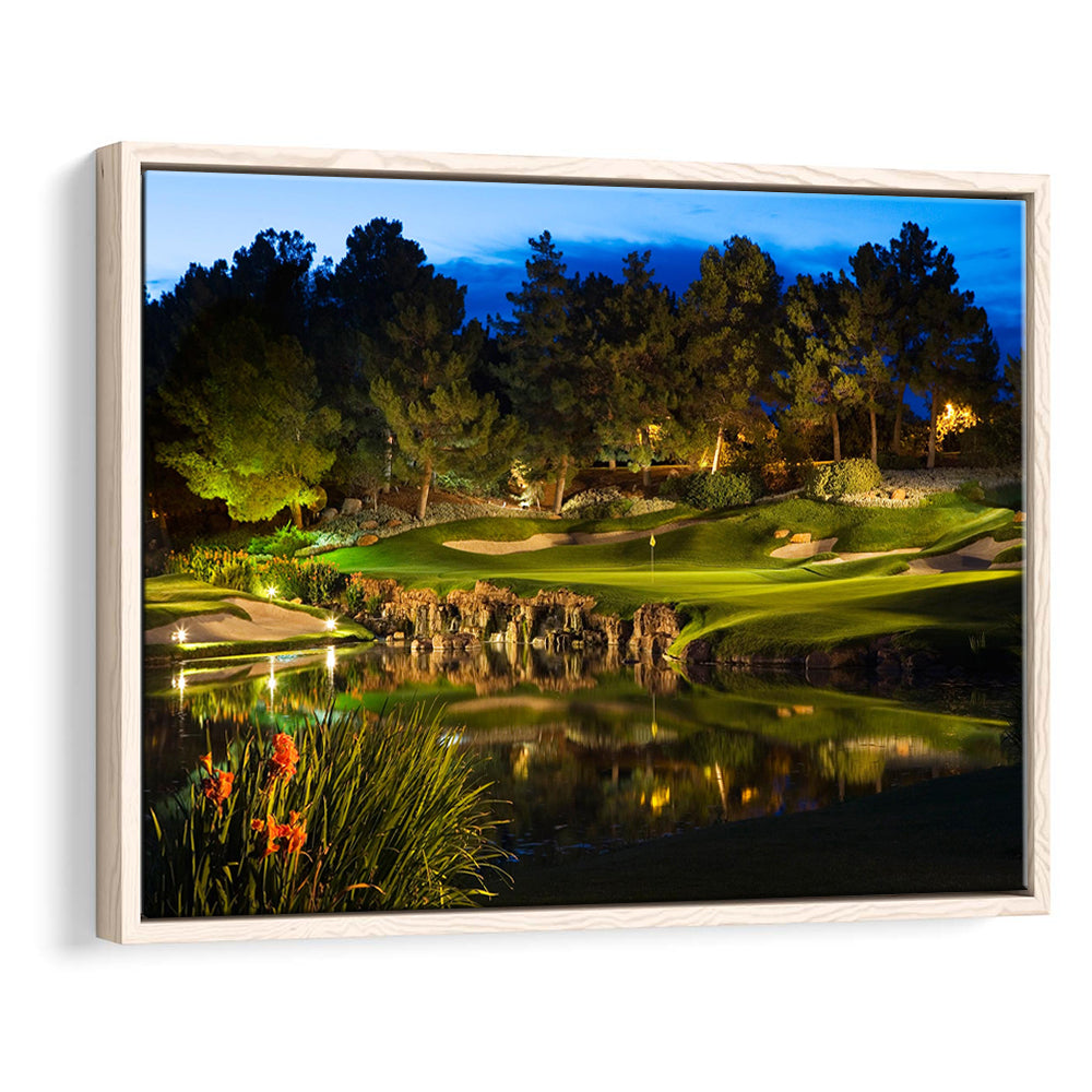 Shadow Creek Golf Course Light Night, Floating Framed Canvas Print Wall Art