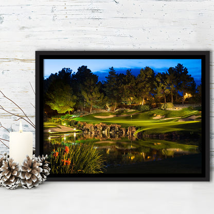 Shadow Creek Golf Course Light Night, Floating Framed Canvas Print Wall Art