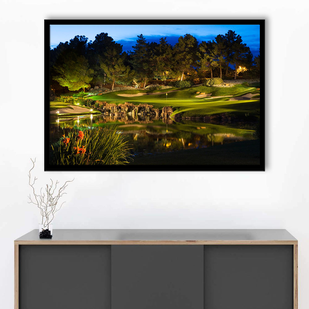 Shadow Creek Golf Course Light Night, Framed Art Print Wall Decor, Picture Framed